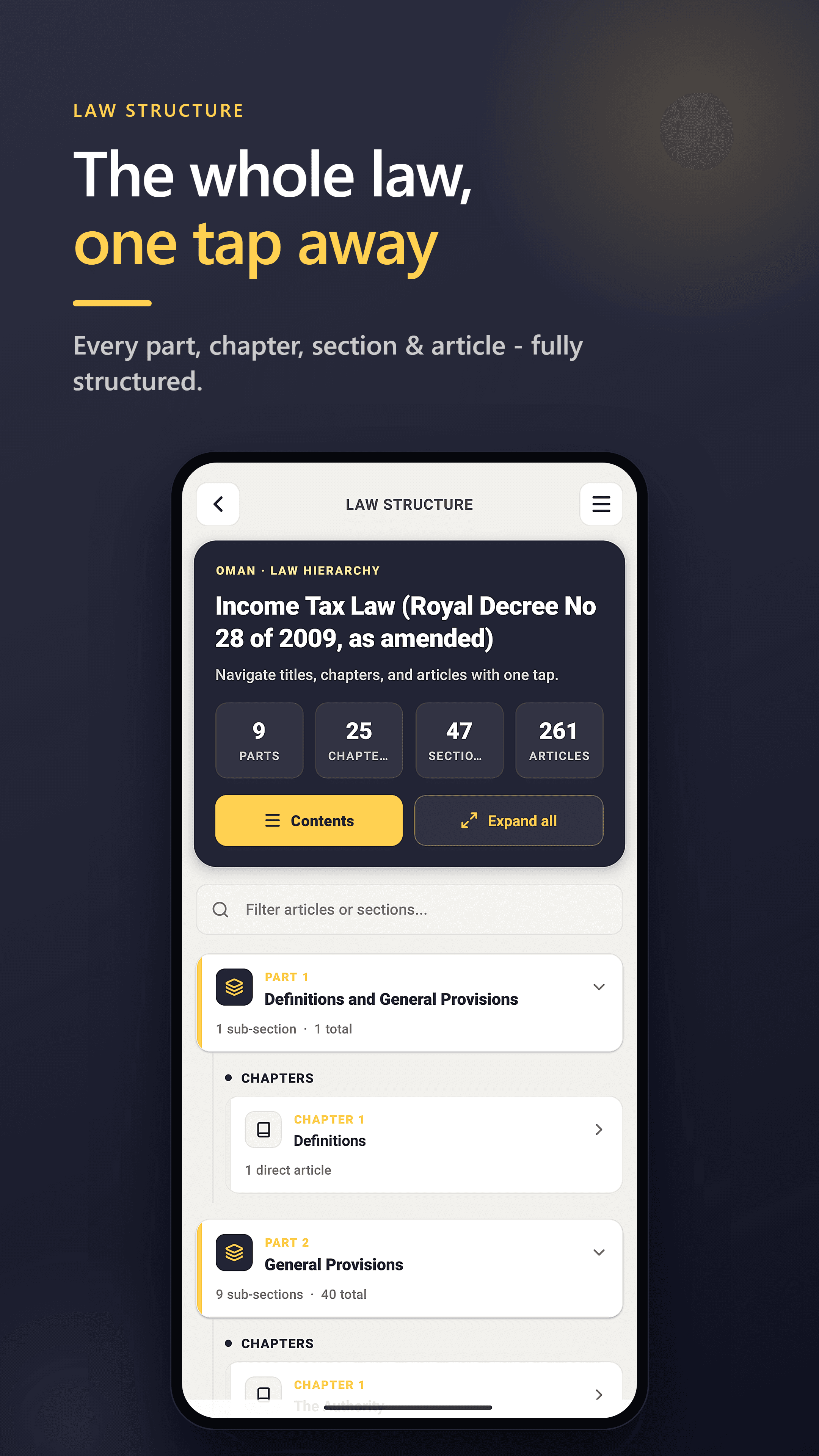 Structured law browser